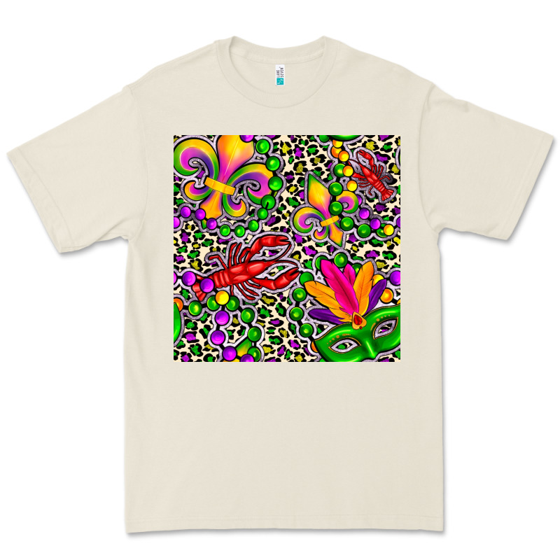 Mardi Gras Crawfish Leopard  Seamless Pattern Premium Tee by FaDigitalArtStudio | Teevron