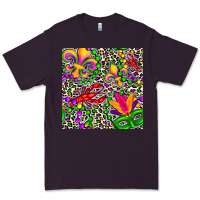 Plum mardi gras crawfish leopard  seamless pattern Premium Tee - FaDigitalArtStudio