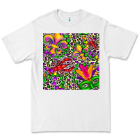 White mardi gras crawfish leopard  seamless pattern Premium Tee - FaDigitalArtStudio