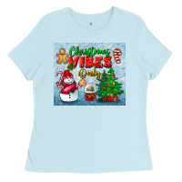 Baby Blue christmas vibes only tumbler Ladies Tee - BundleAndBundleShop