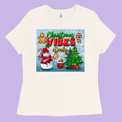 Christmas Vibes Only Tumbler Ladies Tee Designed By Bundleandbundleshop