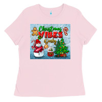 Bubblegum Pink christmas vibes only tumbler Ladies Tee - BundleAndBundleShop