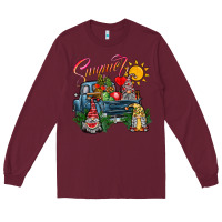 Burgundy summer gnomes  truck Long Sleeve Tee - CowhideDigitalArt