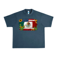 Midnight Navy mexican american flag background Urban Heavy Tee - Jasminsmagicworld