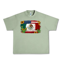 Oil Green mexican american flag background Urban Heavy Tee - Jasminsmagicworld