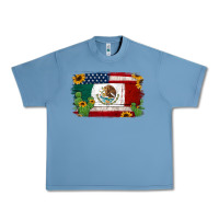 Pebble Blue mexican american flag background Urban Heavy Tee - Jasminsmagicworld