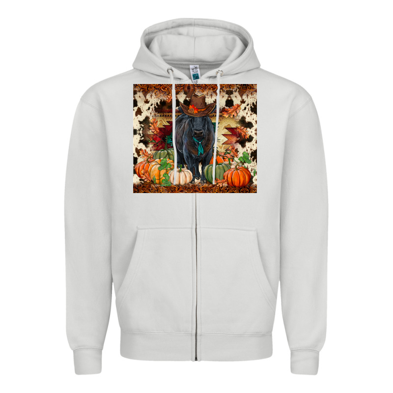 Fall Black Angus Zipper Hoodie by RanaPortraitStore | Teevron