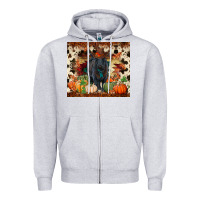 Heather Grey Fall black angus Zipper Hoodie - RanaPortraitStore