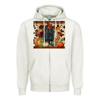Oatmeal Heather Fall black angus Zipper Hoodie - RanaPortraitStore