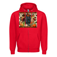 Red Fall black angus Zipper Hoodie - RanaPortraitStore