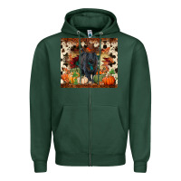 Sports Green Fall black angus Zipper Hoodie - RanaPortraitStore
