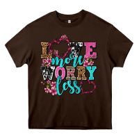 Chocolate Brown love more worry less olivia Heavy Core Tee - OliviaCreatesArt