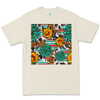 Bone gemstone sunflower cowhide leopard seamles pattern Premium Tee - FaDigitalArtStudio