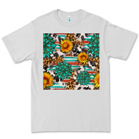 Dove Grey gemstone sunflower cowhide leopard seamles pattern Premium Tee - FaDigitalArtStudio