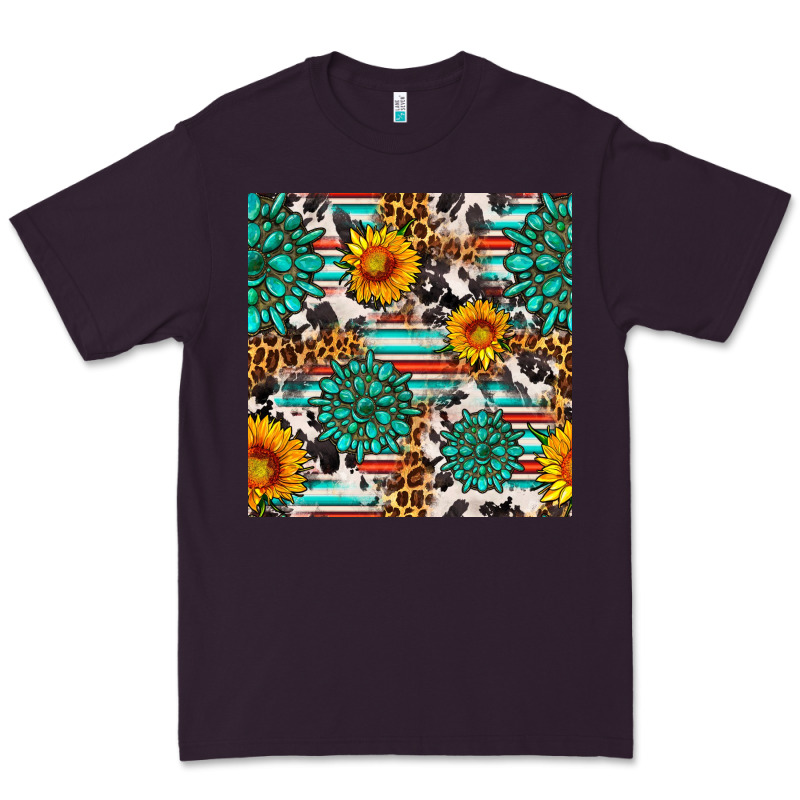Gemstone Sunflower Cowhide Leopard Seamles Pattern Premium Tee by FaDigitalArtStudio | Teevron