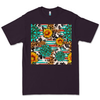 Plum gemstone sunflower cowhide leopard seamles pattern Premium Tee - FaDigitalArtStudio