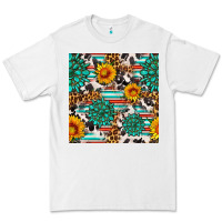 White gemstone sunflower cowhide leopard seamles pattern Premium Tee - FaDigitalArtStudio