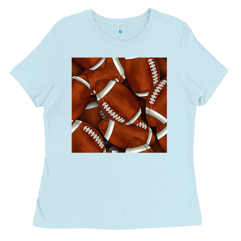 American Football Seamless Pattern Ladies Tee by BundleAndBundleShop | Teevron
