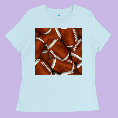 American Football Seamless Pattern Ladies Tee Designed By Bundleandbundleshop