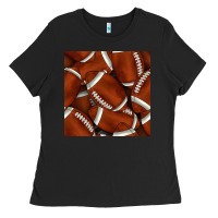 Black american football seamless pattern Ladies Tee - BundleAndBundleShop