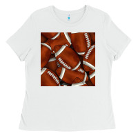 White american football seamless pattern Ladies Tee - BundleAndBundleShop