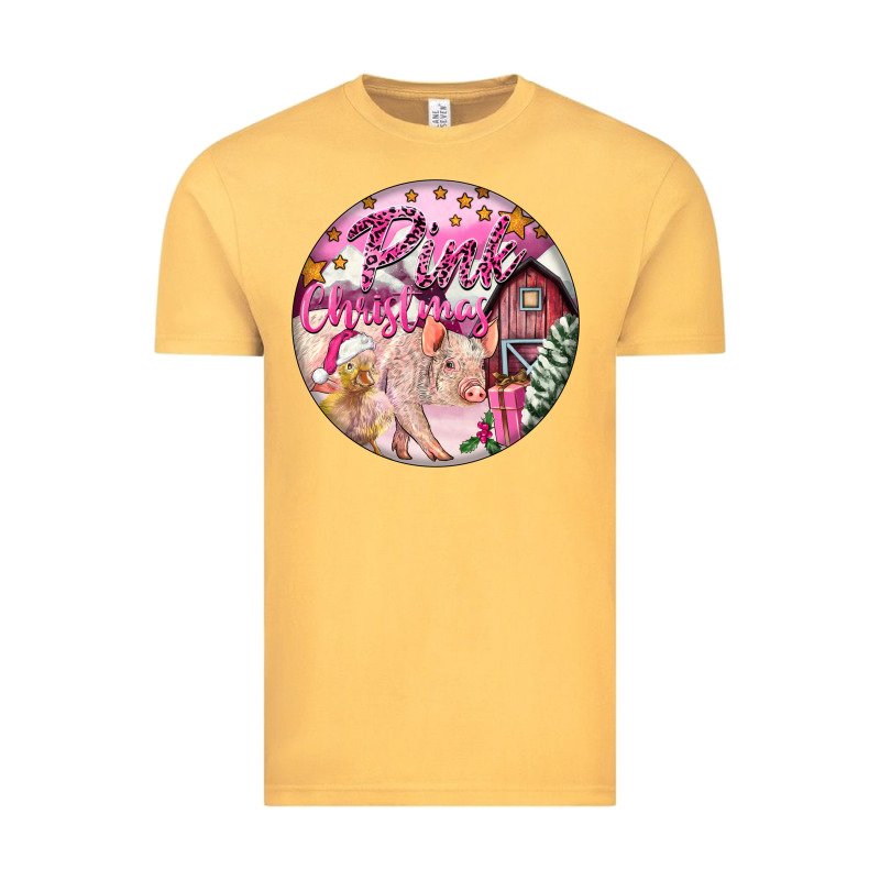 Pink Christmas Pig Vintage Tee by FaDigitalArtStudio | Teevron