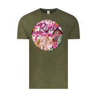 Vintage Olive pink christmas pig Vintage Tee - FaDigitalArtStudio