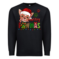 Black merry pawmas christmas chihuahua Premium Sweatshirt - Jasminsmagicworld