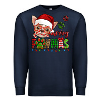 Navy merry pawmas christmas chihuahua Premium Sweatshirt - Jasminsmagicworld