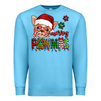 Ocean Blue merry pawmas christmas chihuahua Premium Sweatshirt - Jasminsmagicworld
