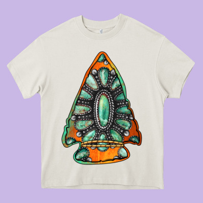 Gemstone Arrowhead Heavy Core Tee Designed By Jasminsmagicworld