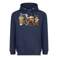 Navy skeleton coffee Heavyweight Hoodie - Jasminsmagicworld