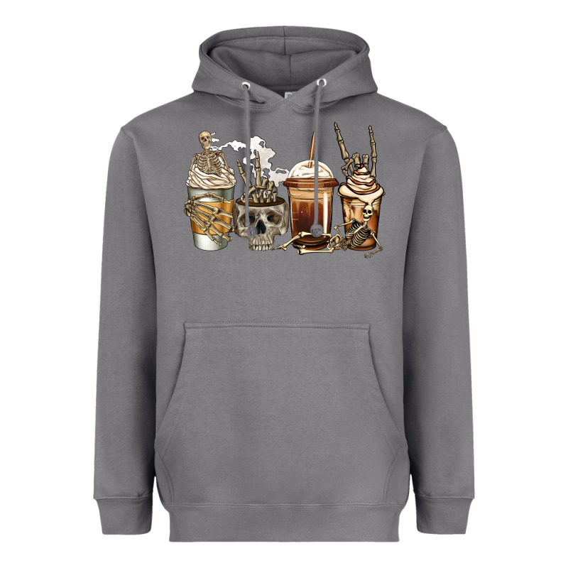 Skeleton Coffee Heavyweight Hoodie by Jasminsmagicworld | Teevron