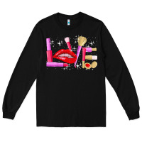 Black makeup artist t  shirt makeup artist love cosmetician fashion t  shirt Long Sleeve Tee - linhVisuals