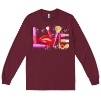 Burgundy makeup artist t  shirt makeup artist love cosmetician fashion t  shirt Long Sleeve Tee - linhVisuals
