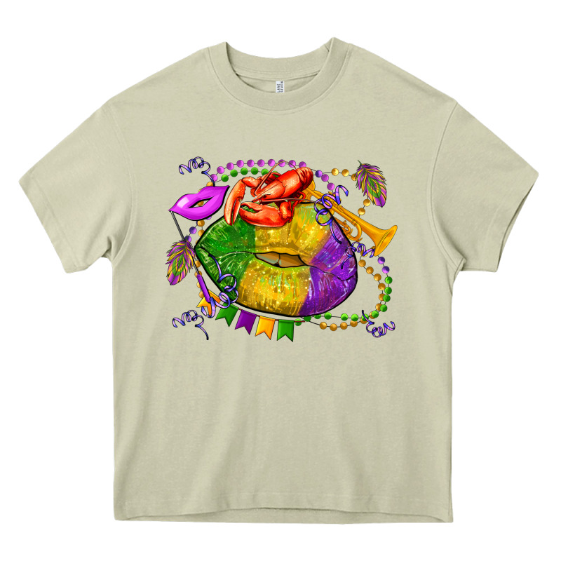 Mardi Gras Lips Olivia Heavy Core Tee by OliviaCreatesArt | Teevron