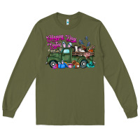 Army Green happy easter day truck Long Sleeve Tee - CowhideDigitalArt