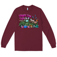 Burgundy happy easter day truck Long Sleeve Tee - CowhideDigitalArt