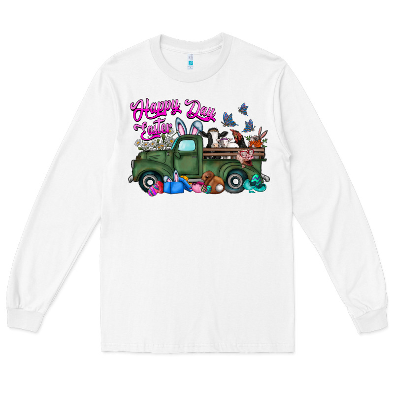 Happy Easter Day Truck Long Sleeve Tee by CowhideDigitalArt | Teevron