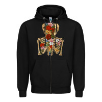 Black flower skeleton Zipper Hoodie - RanaPortraitStore