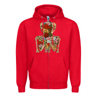 Red flower skeleton Zipper Hoodie - RanaPortraitStore