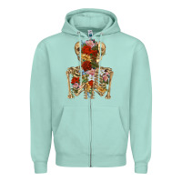 Seafoam flower skeleton Zipper Hoodie - RanaPortraitStore