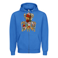 True Royal flower skeleton Zipper Hoodie - RanaPortraitStore