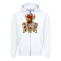 White flower skeleton Zipper Hoodie - RanaPortraitStore
