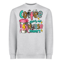 Heather Grey coffee gives me nurse powers Heavyweight Sweatshirt - Jasminsmagicworld