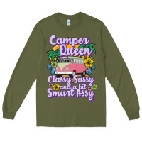 Army Green camp camping camper queen classy sassy and a bit smart assycamper camp Long Sleeve Tee - linhVisuals
