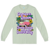 Matcha camp camping camper queen classy sassy and a bit smart assycamper camp Long Sleeve Tee - linhVisuals
