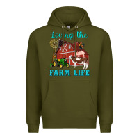 Western Loving The Farm Life Barn Cow Pig Rooster Tractor Wind Wheel Premium Hoodie | Teevron