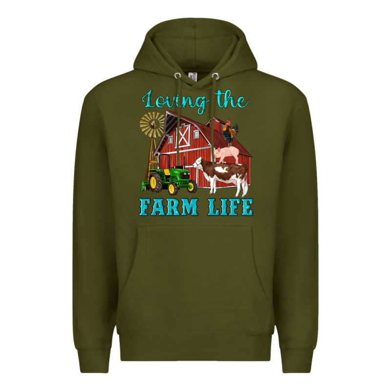 Western Loving The Farm Life Barn Cow Pig Rooster Tractor Wind Wheel Premium Hoodie by Artiststas | Teevron