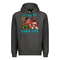Charcoal Heather western loving the farm life barn cow pig rooster tractor wind wheel Premium Hoodie - Artiststas